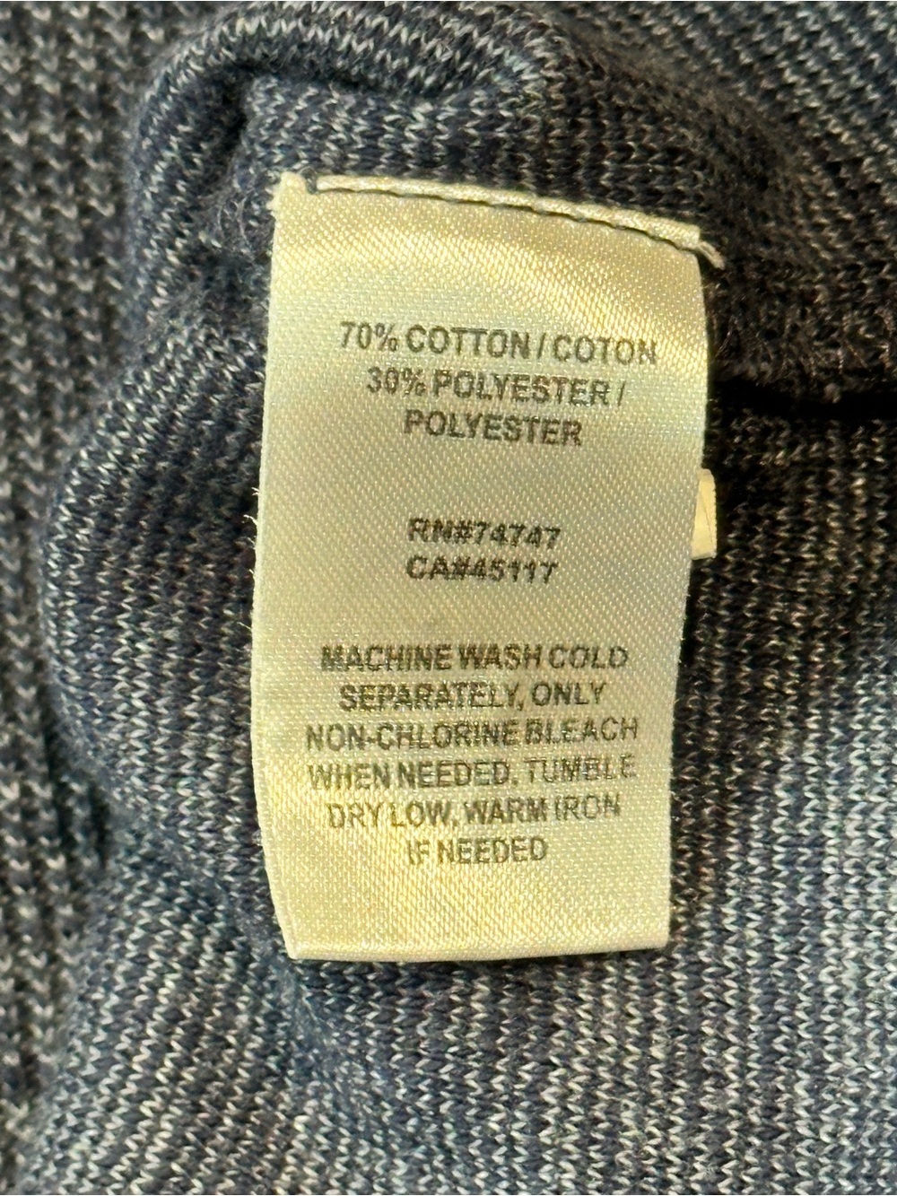 Natural Reflections Heathered Navy Knit Top Short Sleeve Size 1X - Picture 3 of 4
